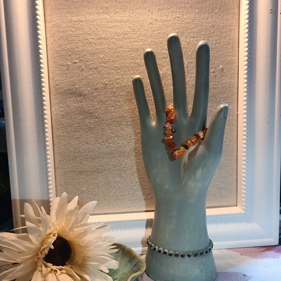 Carnelian Chip Bracelet | Natural Gemstone Stretch Boho Healing Crystal Gift - Picture 5 of 7